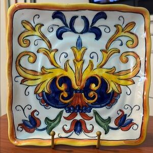 🧡 Square Hand Painted Platter 🧡